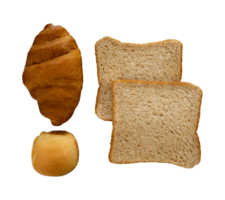 Set of tasty bread for breakfast png
