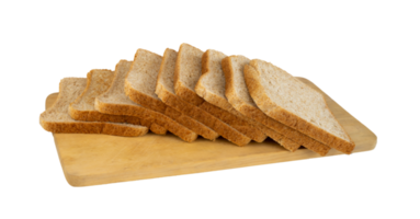 slice white bread on wooden board png