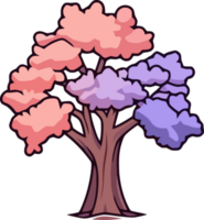 Cartoon Tree Magic, Pastel Colored Delight png