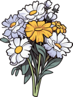 Blossoming Spring Flowers in a Bouquet png