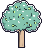 pastel color árbol, encantador dibujos animados diseño png