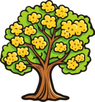 Vibrant Spring Tree and Leaves, Illustration Delight png