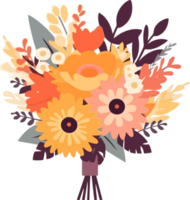 bloemen boeket, zomer illustratie voor uitnodiging, groet kaart, poster, kader, bruiloft, decoratie png