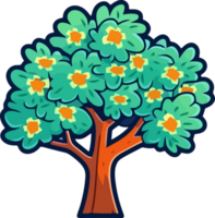 Whimsical Spring Tree with Leaves png