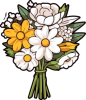 Whimsical Spring Floral Bouquet png