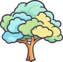 Cute Pastel Tree, Playful Cartoon Art png