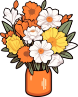 färgrik vår blommig illustration png