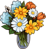 Fresh and Lively Spring Flowers Arrangement png
