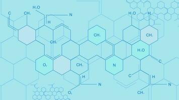 Abstract chemistry and chemical formulas. Science and medical innovation technology concept background design. Vector illustration.