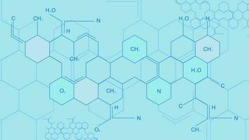 Abstract chemistry and chemical formulas. Science and medical innovation technology concept background design. Vector illustration.