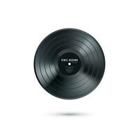 Vinyl music record. Realistic vintage gramophone disc mockup. Vector illustration