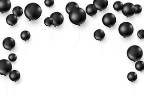 negro globos aislado en blanco antecedentes. negro viernes decoración modelo. vector ilustración