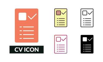 CV Icon Set Vector Illustration