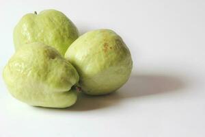 fresh green guava fruit on a white background photo