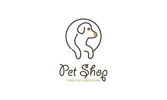 Pet Shop Logo Design in Monoline Style vector