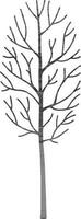 Silhouette bare tree vector