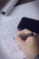 architect drawing, design desk, drawing, architect photo