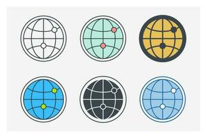 Globe icon symbol template for graphic and web design collection logo vector illustration