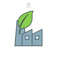 Eco Factory Icon symbol template for graphic and web design collection logo vector illustration