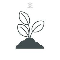 planta de semillero icono símbolo modelo para gráfico y web diseño colección logo vector ilustración