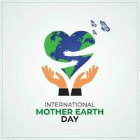 International Mother Earth Day. Template for background, banner, card, poster vector illustration.
