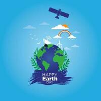 Happy Earth Day. April 22. Holiday concept. Template for background, banner, card, poster. vector illustration.