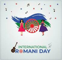 International Romani Day. 8 April. Template for background, banner, card, poster. vector illustration.