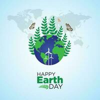 Happy Earth Day. April 22. Holiday concept. Template for background, banner, card, poster. vector illustration.