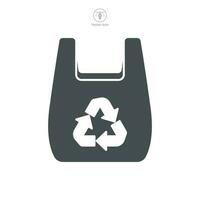 plastic bag with recycle sign Icon symbol template for graphic and web design collection logo vector illustration