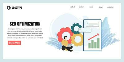 Web page design templates for seo optimization concept illustration, perfect for web page design, banner, mobile app, landing page, Flat Vector illustration