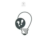 Question mark and lightbulb, Question Answer, Quiz Icon symbol template for graphic and web design collection logo vector illustration