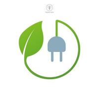 Plug Leaf, Energy Save Icon symbol template for graphic and web design collection logo vector illustration
