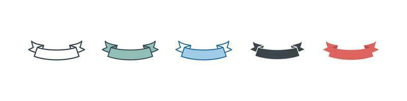 Ribbon icon symbol template for graphic and web design collection logo vector illustration