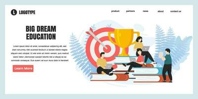 flat design concept big dream education for website and landing page template. perfect for web page design, banner, mobile app, Vector illustration