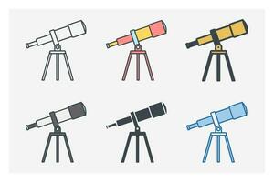 Telescope icon symbol template for graphic and web design collection logo vector illustration