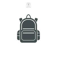 mochila. colegio bolso icono símbolo modelo para gráfico y web diseño colección logo vector ilustración