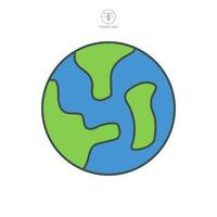 Earth globe Icon symbol template for graphic and web design collection logo vector illustration