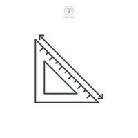 Ruler. Triangle measurement protractor Icon symbol template for graphic and web design collection logo vector illustration