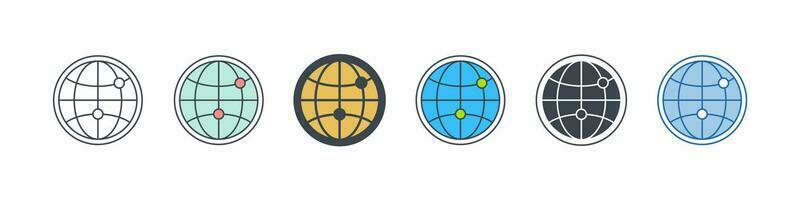 Globe icon symbol template for graphic and web design collection logo vector illustration