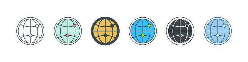 Globe icon symbol template for graphic and web design collection logo vector illustration