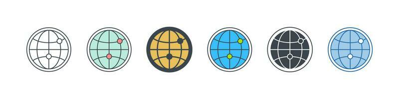 Globe icon symbol template for graphic and web design collection logo vector illustration