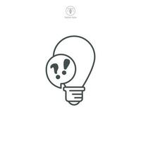 Question mark and lightbulb, Question Answer, Quiz Icon symbol template for graphic and web design collection logo vector illustration