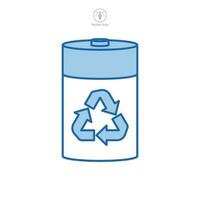 Battery Recycling Icon. Battery image and recycling symbol template for graphic and web design collection logo vector illustration