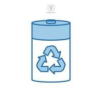 Battery Recycling Icon. Battery image and recycling symbol template for graphic and web design collection logo vector illustration