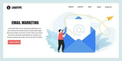 Web page design templates for Email Marketing concept illustration, perfect for web page design, banner, mobile app, landing page, Flat Vector illustration