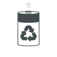 Battery Recycling Icon. Battery image and recycling symbol template for graphic and web design collection logo vector illustration