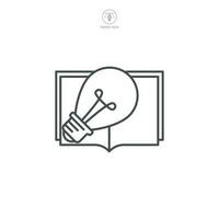 aprendiendo. abierto libro y bombilla icono símbolo modelo para gráfico y web diseño colección logo vector ilustración