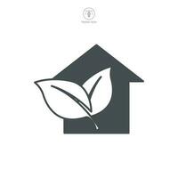 eco house Icon symbol template for graphic and web design collection logo vector illustration