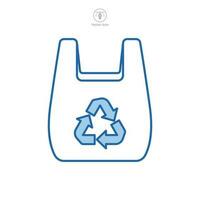 plastic bag with recycle sign Icon symbol template for graphic and web design collection logo vector illustration