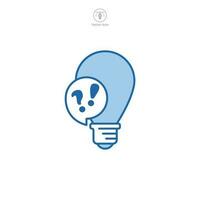 Question mark and lightbulb, Question Answer, Quiz Icon symbol template for graphic and web design collection logo vector illustration